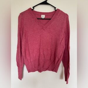a new day Pink Cropped Sweater V Neck Size Small EUC
